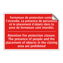 Fermeture de protection contre /.../ - Attention fire protection closure. /.../