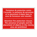 Fermeture de protection contre /.../ - Attention fire protection closure. /.../