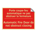 Porte coupe-feu automatique ne /.../ - Automatic Fire Door do not obstruct /.../