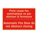 Porte coupe-feu automatique ne /.../ - Automatic Fire Door do not obstruct /.../