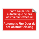 Porte coupe-feu automatique ne /.../ - Automatic Fire Door do not obstruct /.../