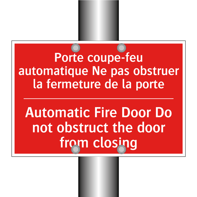 Porte coupe-feu automatique Ne /.../ - Automatic Fire Door Do not obstruct /.../