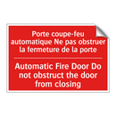Porte coupe-feu automatique Ne /.../ - Automatic Fire Door Do not obstruct /.../