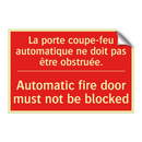 La porte coupe-feu automatique /.../ - Automatic fire door must not be /.../