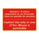 Attention ! À utiliser uniquement /.../ - Caution! Use only in case of fire. /.../
