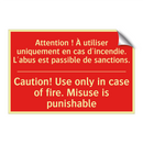 Attention ! À utiliser uniquement /.../ - Caution! Use only in case of fire. /.../