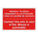 Attention ! À utiliser uniquement /.../ - Caution! Use only in case of fire. /.../