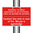 Attention ! À utiliser uniquement /.../ - Caution! Use only in case of fire. /.../