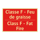 Classe F - Feu de graisse - Class F - Fat Fire