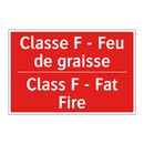 Classe F - Feu de graisse - Class F - Fat Fire
