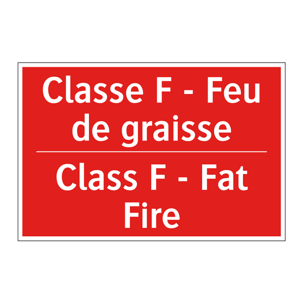 Classe F - Feu de graisse - Class F - Fat Fire