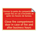 Fermez la porte du compartiment /.../ - Close fire compartment door in /.../