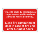 Fermez la porte du compartiment /.../ - Close fire compartment door in /.../
