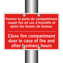 Fermez la porte du compartiment /.../ - Close fire compartment door in /.../