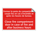 Fermez la porte du compartiment /.../ - Close fire compartment door in /.../