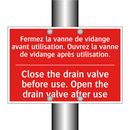 Fermez la vanne de vidange avant /.../ - Close the drain valve before use. /.../