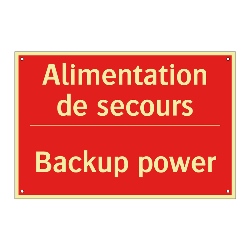 Alimentation de secours - Backup power