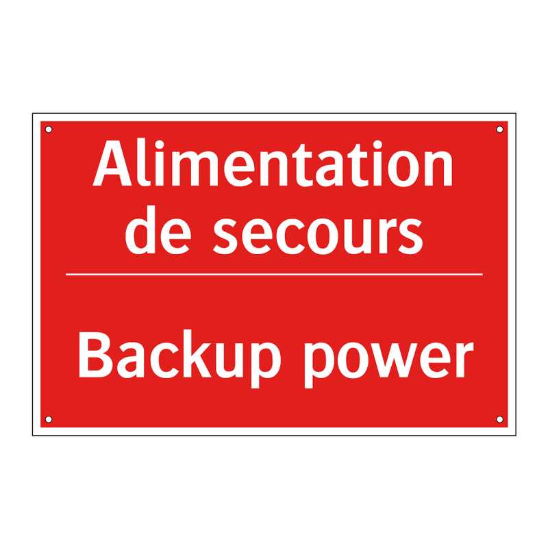Alimentation de secours - Backup power