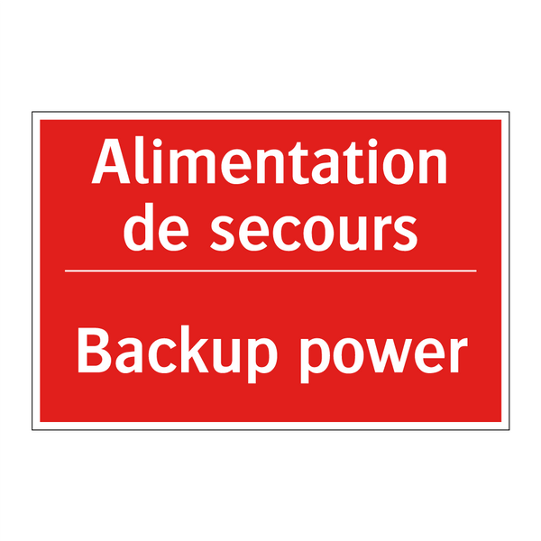 Alimentation de secours - Backup power