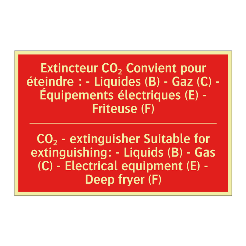 Extincteur CO₂ Convient pour éteindre /.../ - CO₂ - extinguisher Suitable for /.../