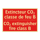 Extincteur CO₂ classe de feu B - CO₂ extinguisher fire class B