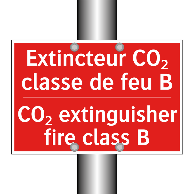 Extincteur CO₂ classe de feu B - CO₂ extinguisher fire class B