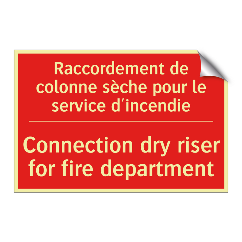 Raccordement de colonne sèche /.../ - Connection dry riser for fire /.../