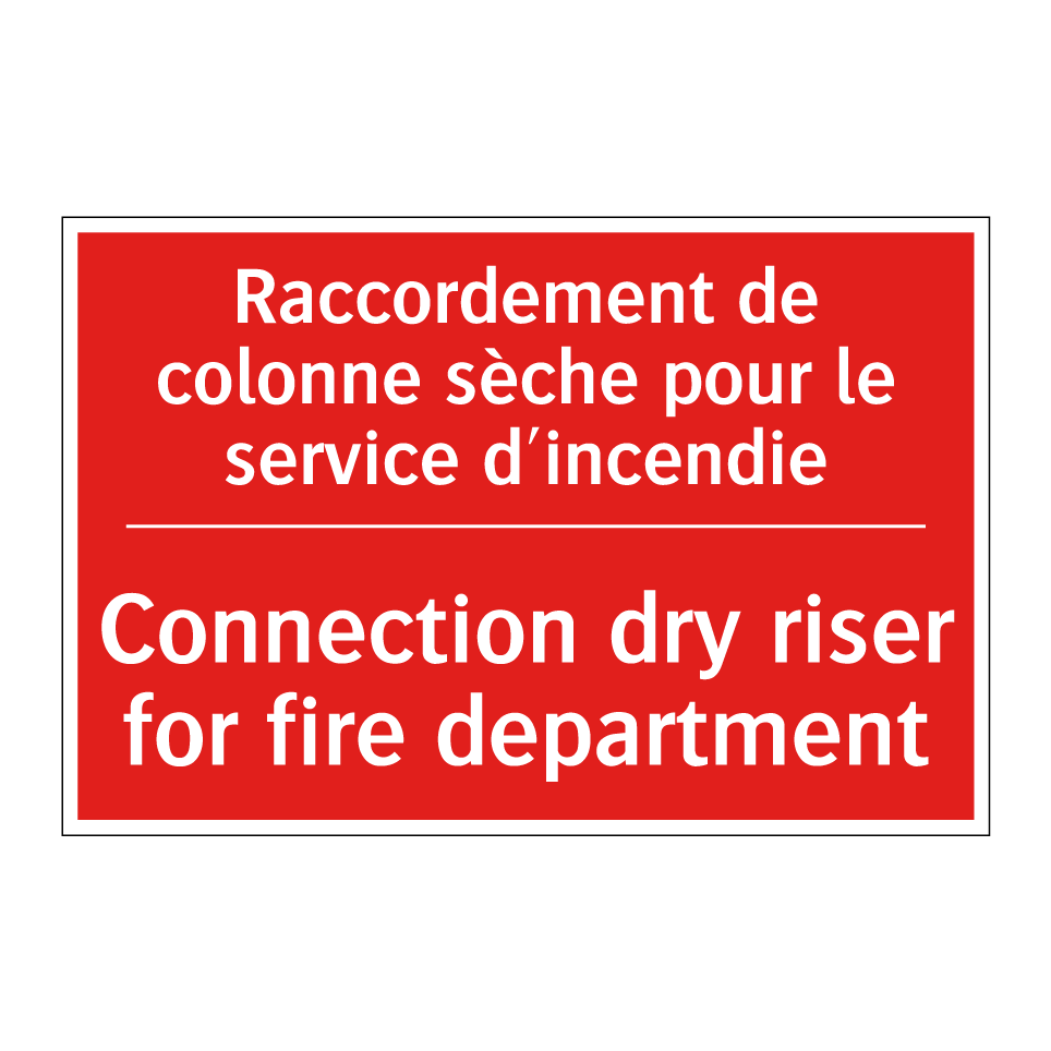Raccordement de colonne sèche /.../ - Connection dry riser for fire /.../