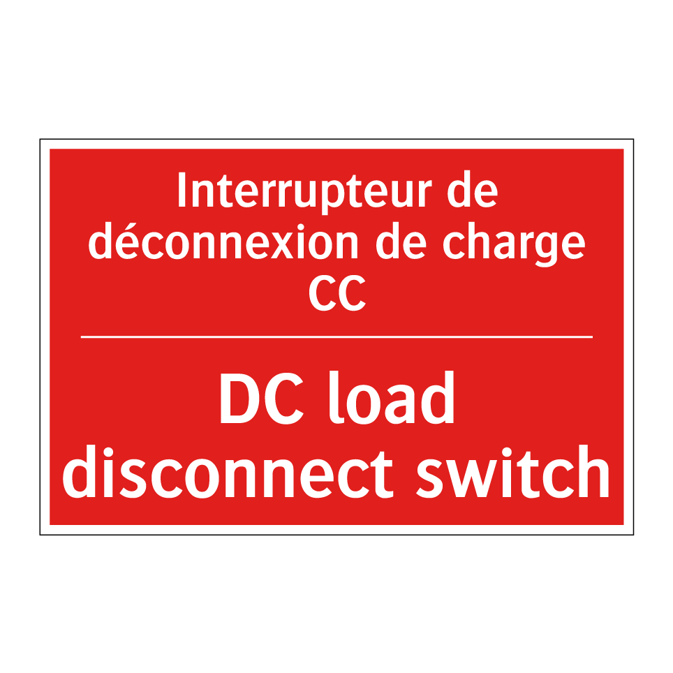 Interrupteur de déconnexion de /.../ - DC load disconnect switch