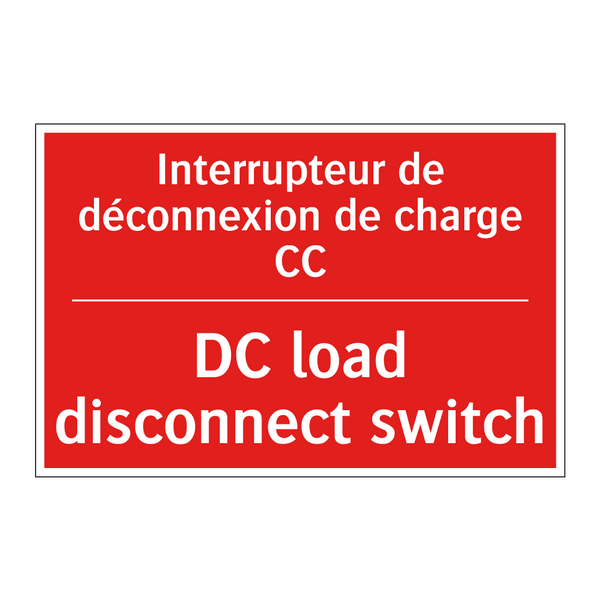 Interrupteur de déconnexion de /.../ - DC load disconnect switch
