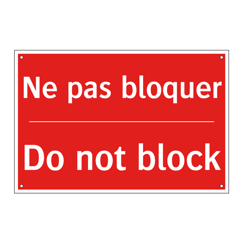Ne pas bloquer - Do not block