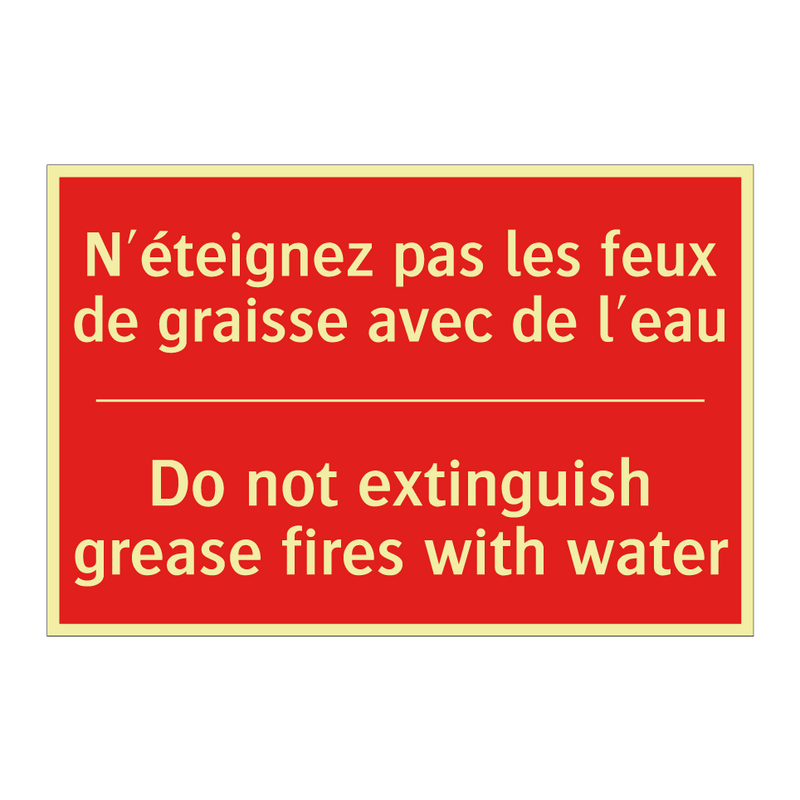 N'éteignez pas les feux de graisse /.../ - Do not extinguish grease fires /.../
