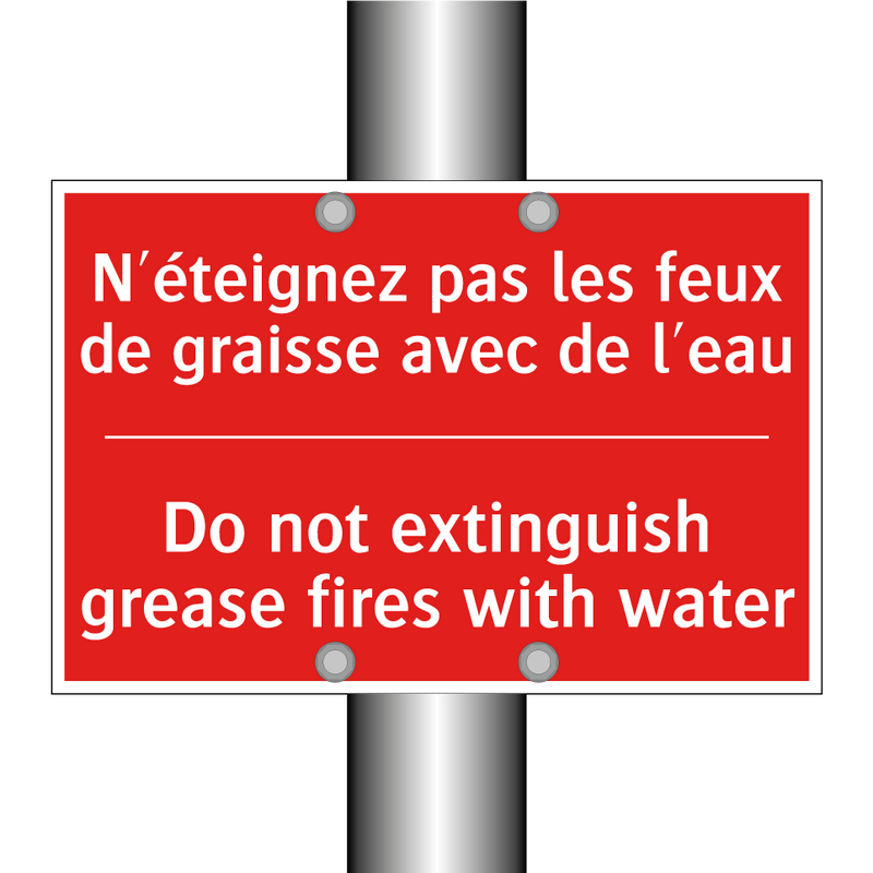 N'éteignez pas les feux de graisse /.../ - Do not extinguish grease fires /.../