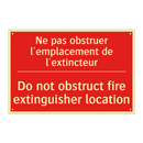 Ne pas obstruer l'emplacement /.../ - Do not obstruct fire extinguisher /.../