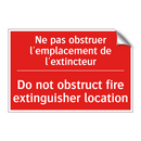 Ne pas obstruer l'emplacement /.../ - Do not obstruct fire extinguisher /.../