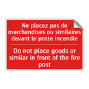 Ne placez pas de marchandises /.../ - Do not place goods or similar /.../