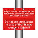 Ne pas utiliser l'ascenseur en /.../ - Do not use the elevator in case /.../