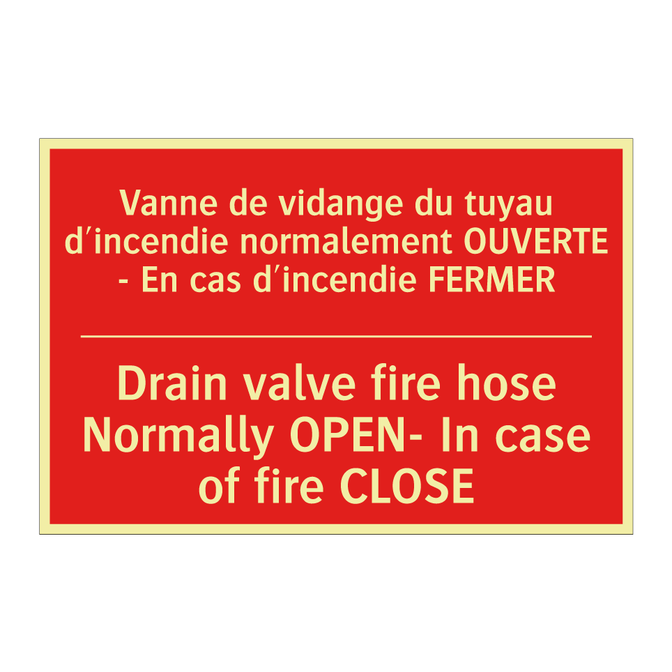 Vanne de vidange du tuyau d'incendie /.../ - Drain valve fire hose Normally /.../