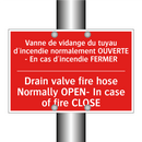 Vanne de vidange du tuyau d'incendie /.../ - Drain valve fire hose Normally /.../