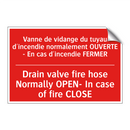 Vanne de vidange du tuyau d'incendie /.../ - Drain valve fire hose Normally /.../