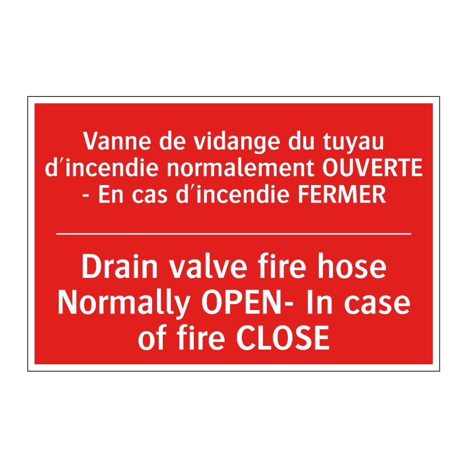 Vanne de vidange du tuyau d'incendie /.../ - Drain valve fire hose Normally /.../