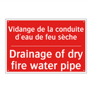 Vidange de la conduite d'eau de /.../ - Drainage of dry fire water pipe /.../
