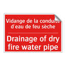 Vidange de la conduite d'eau de /.../ - Drainage of dry fire water pipe /.../