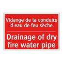 Vidange de la conduite d'eau de /.../ - Drainage of dry fire water pipe /.../