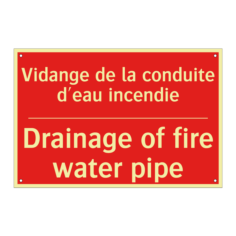 Vidange de la conduite d'eau incendie /.../ - Drainage of fire water pipe