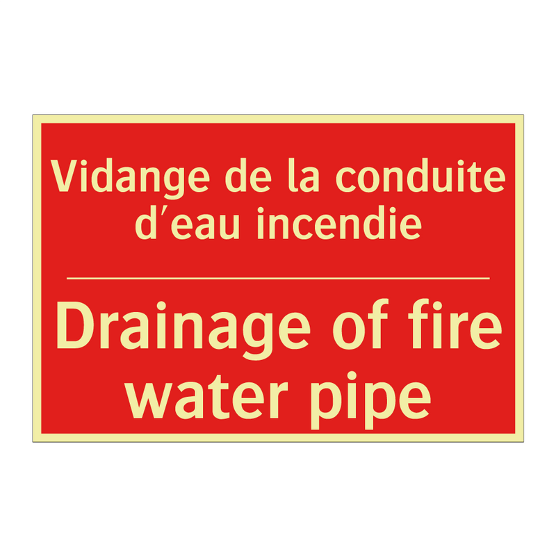 Vidange de la conduite d'eau incendie /.../ - Drainage of fire water pipe