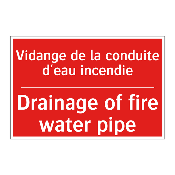 Vidange de la conduite d'eau incendie /.../ - Drainage of fire water pipe