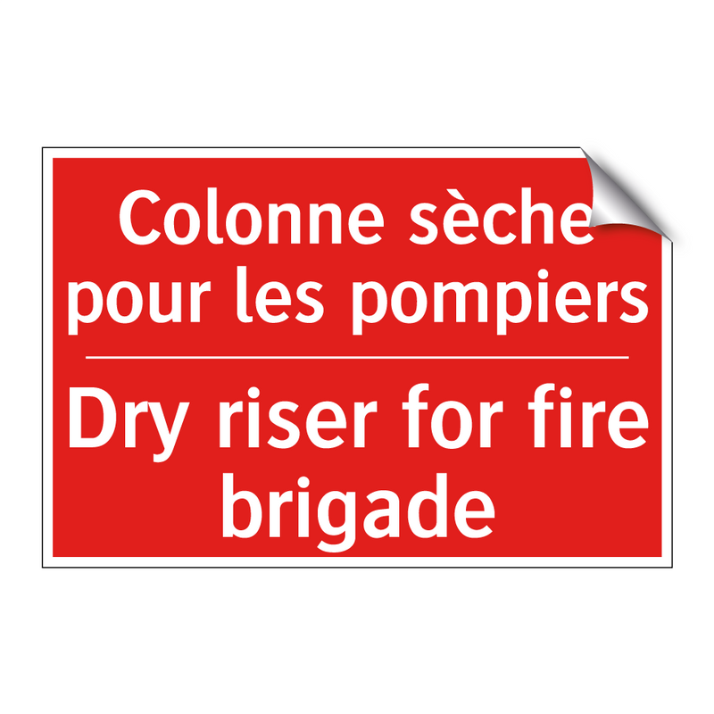 Colonne sèche pour les pompiers /.../ - Dry riser for fire brigade