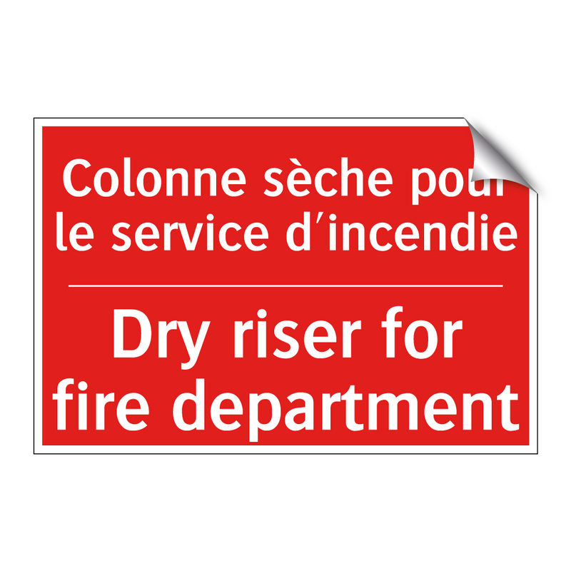 Colonne sèche pour le service /.../ - Dry riser for fire department