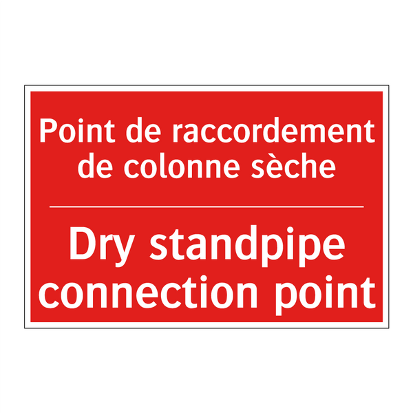 Point de raccordement de colonne /.../ - Dry standpipe connection point
